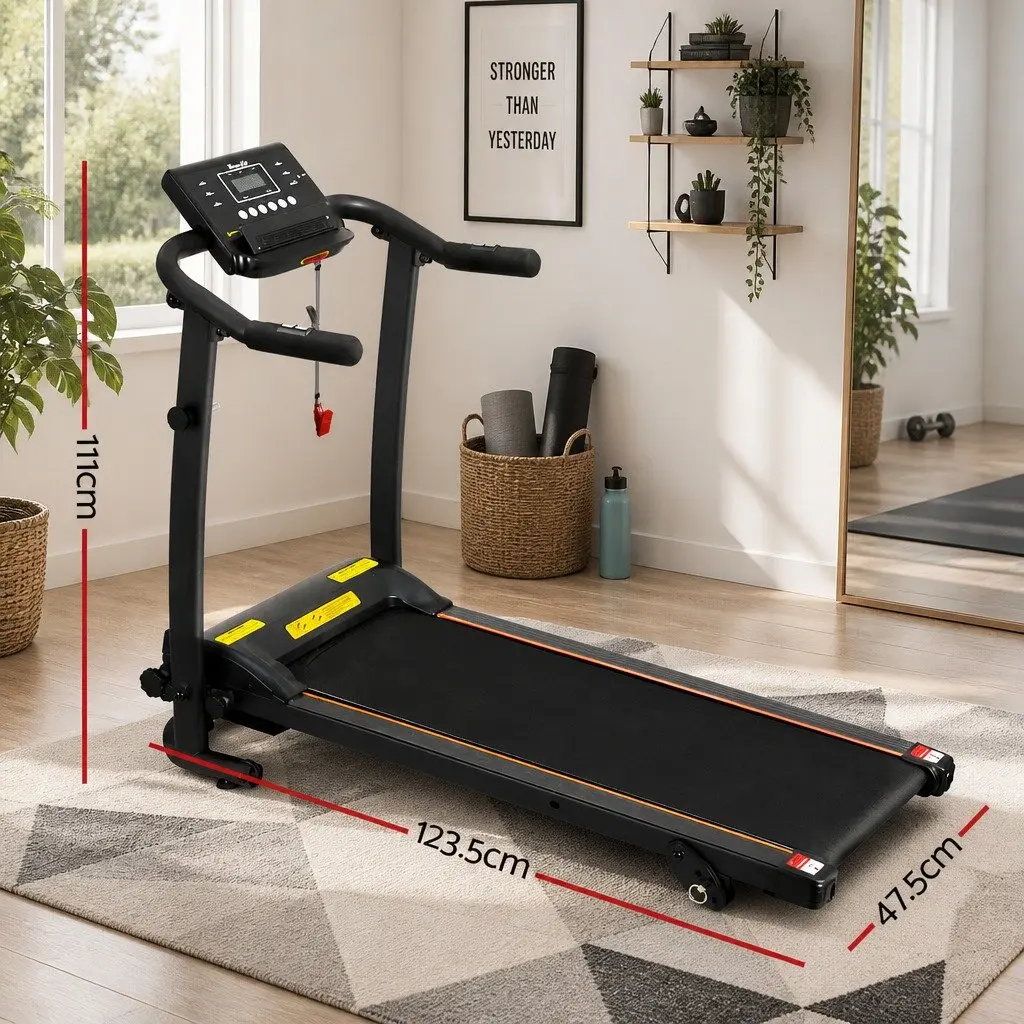 Electric Treadmill Home Gym Fitness Exercise Machine Foldable Compact Black