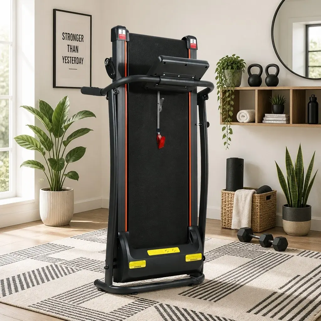 Electric Treadmill Home Gym Fitness Exercise Machine Foldable Compact Black