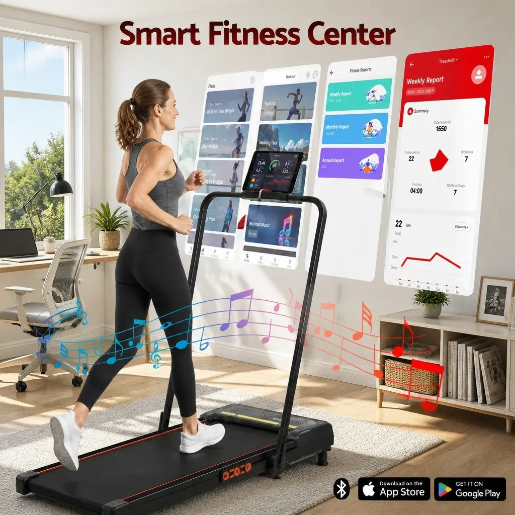 Electric Treadmill Walking Pad Auto Incline Foldable Under Desk Home Gym Black
