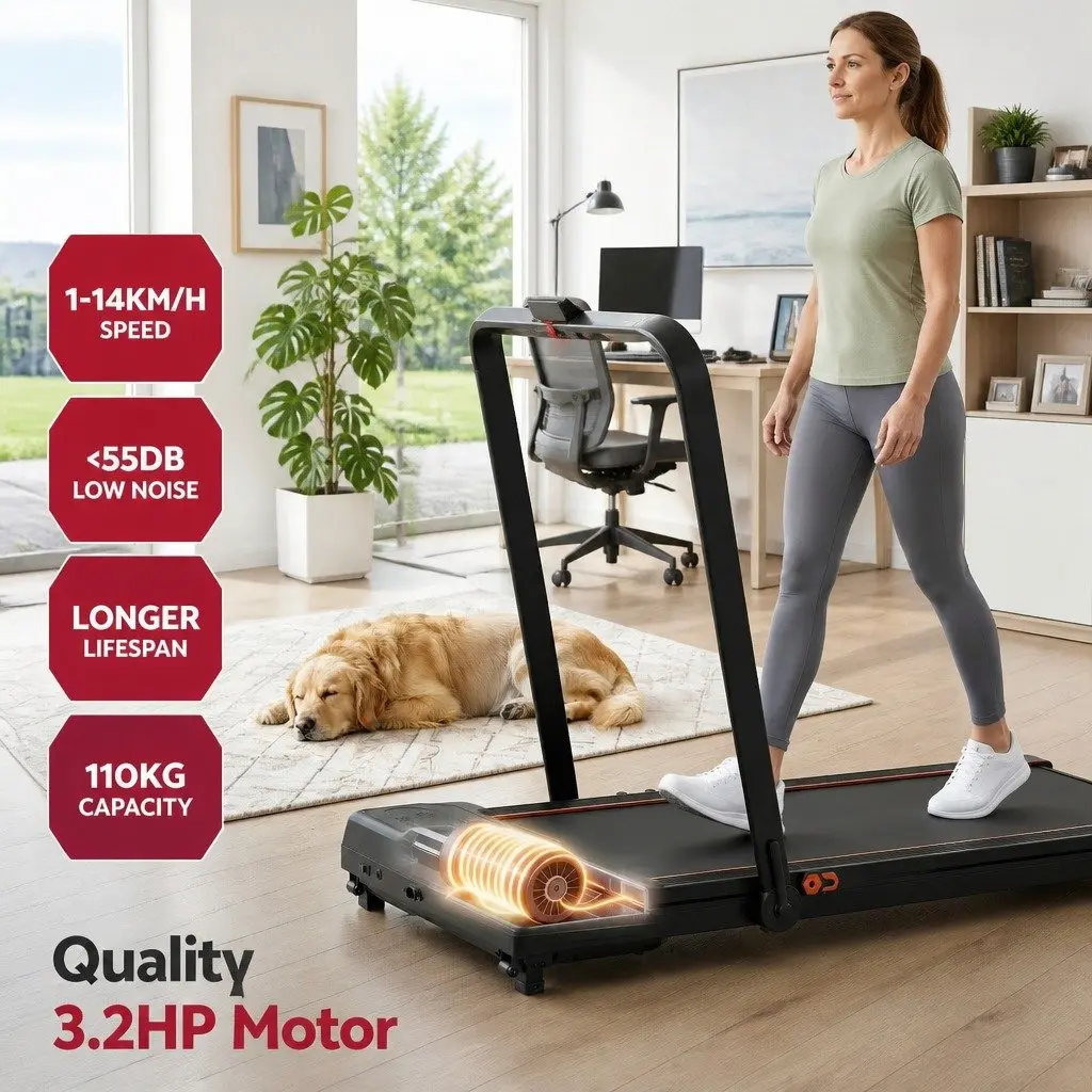 Electric Treadmill Walking Pad Auto Incline Foldable Under Desk Home Gym Black