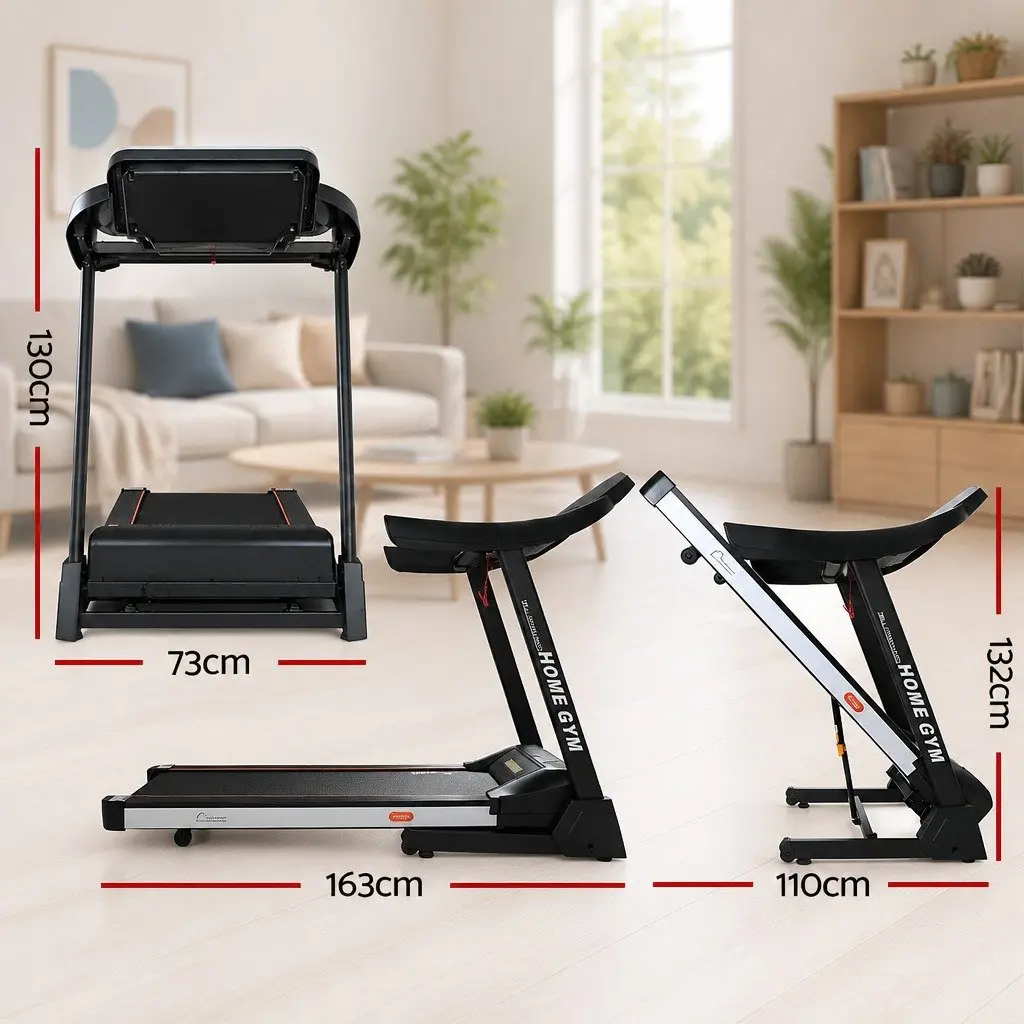 Electric Treadmill Home Gym Fitness Exercise Machine 450mm Running Belt Black