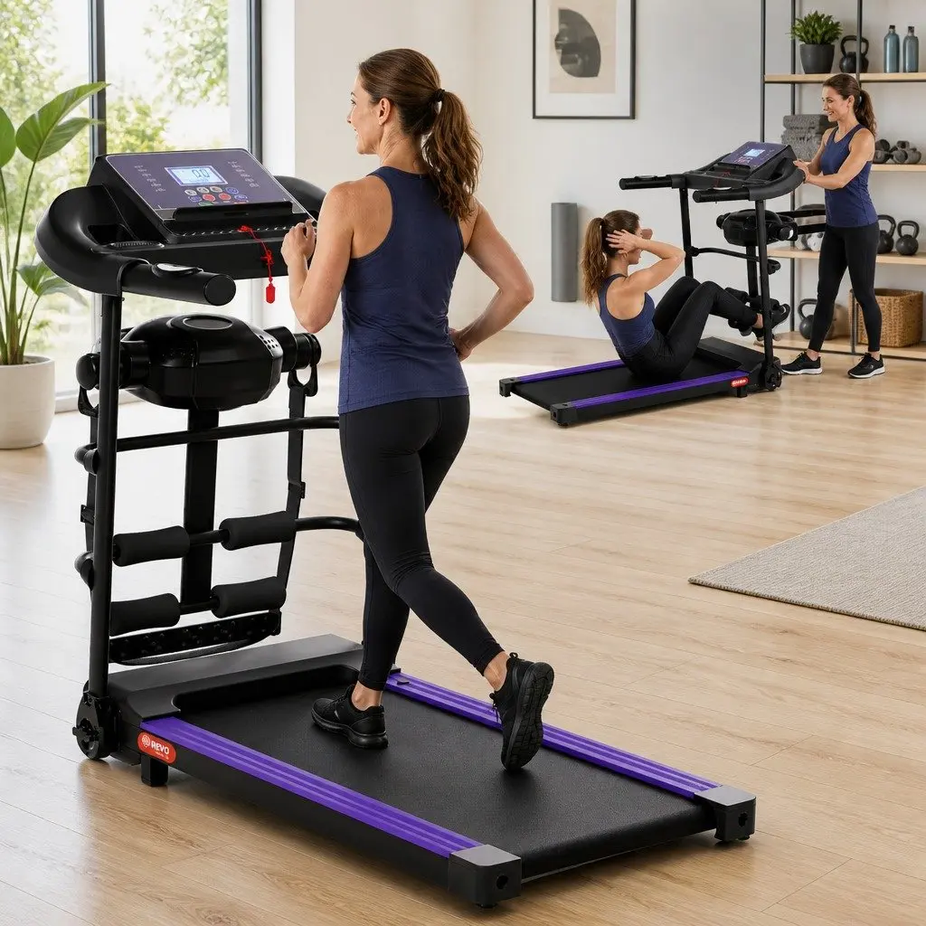 Electric Treadmill Home Fitness Exercise Machine 1215cm x 52cm x 110cm Black