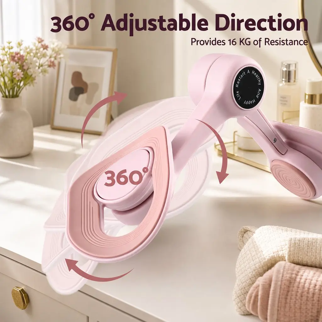 360° Rotating Thigh Master Leg Toner Pelvic Floor Muscle Exercise Trainer Pink