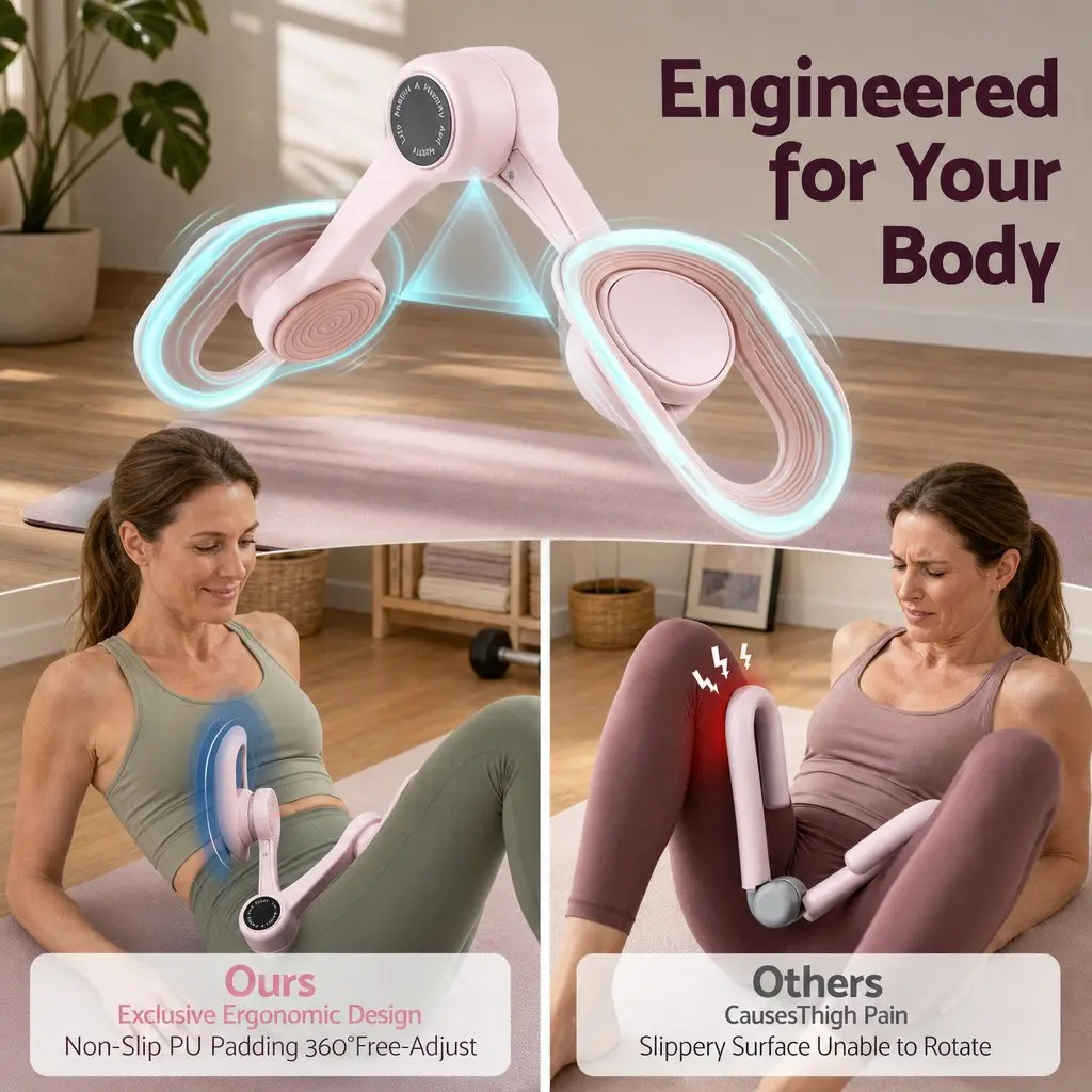 360° Rotating Thigh Master Leg Toner Pelvic Floor Muscle Exercise Trainer Pink