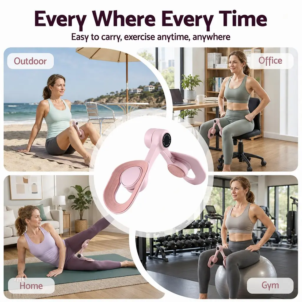 360° Rotating Thigh Master Leg Toner Pelvic Floor Muscle Exercise Trainer Pink