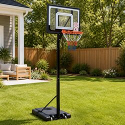 Basketball Hoop Stand Adjustable Height Portable Backboard with Wheels Base
