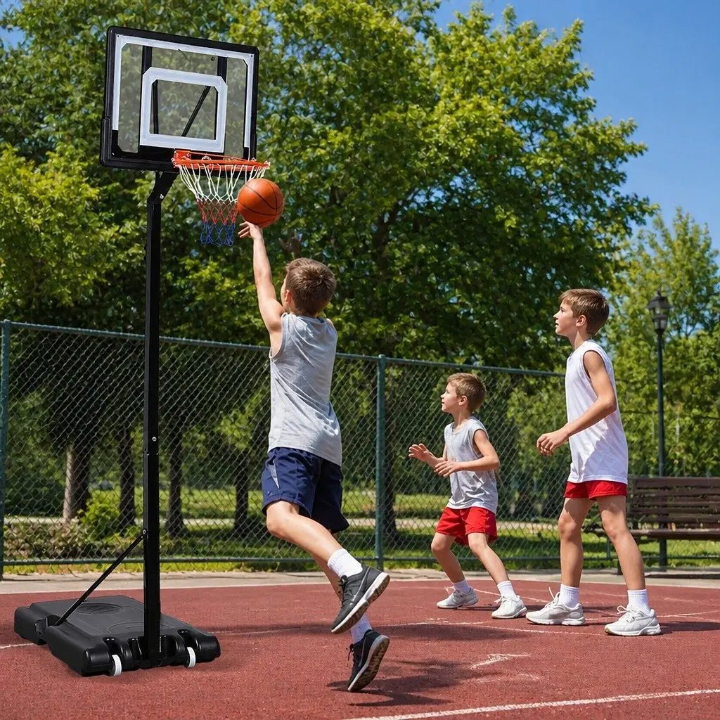 Basketball Hoop Stand Adjustable Height Portable 32 Inch Backboard Black