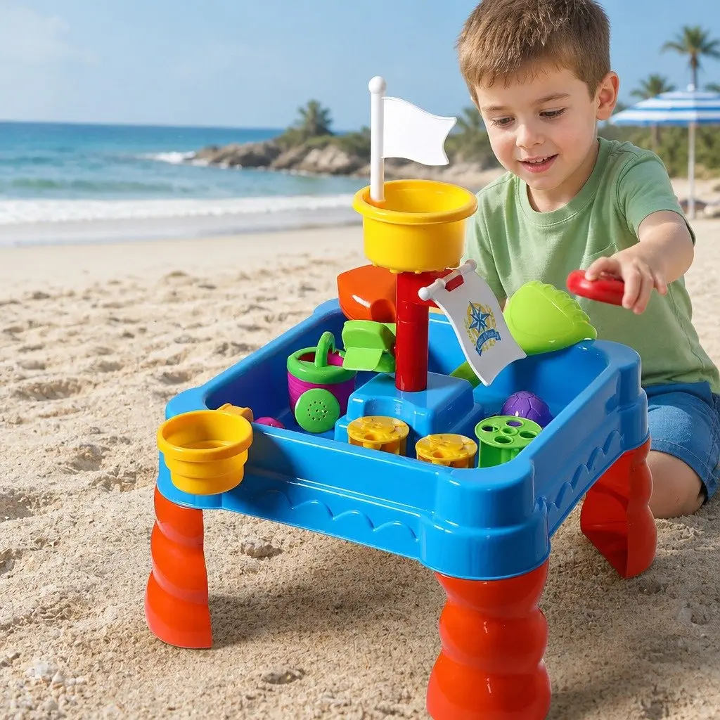 Kids Sand Water Play Table 2-In-1 Activity Toy Set Outdoor Indoor 40cm Multi-colour