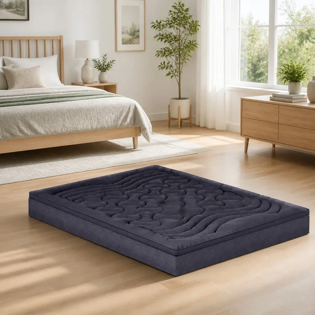 Mattress Topper 3-Zone Comfort Double Bed Charcoal Microfibre 4.5cm Thickness