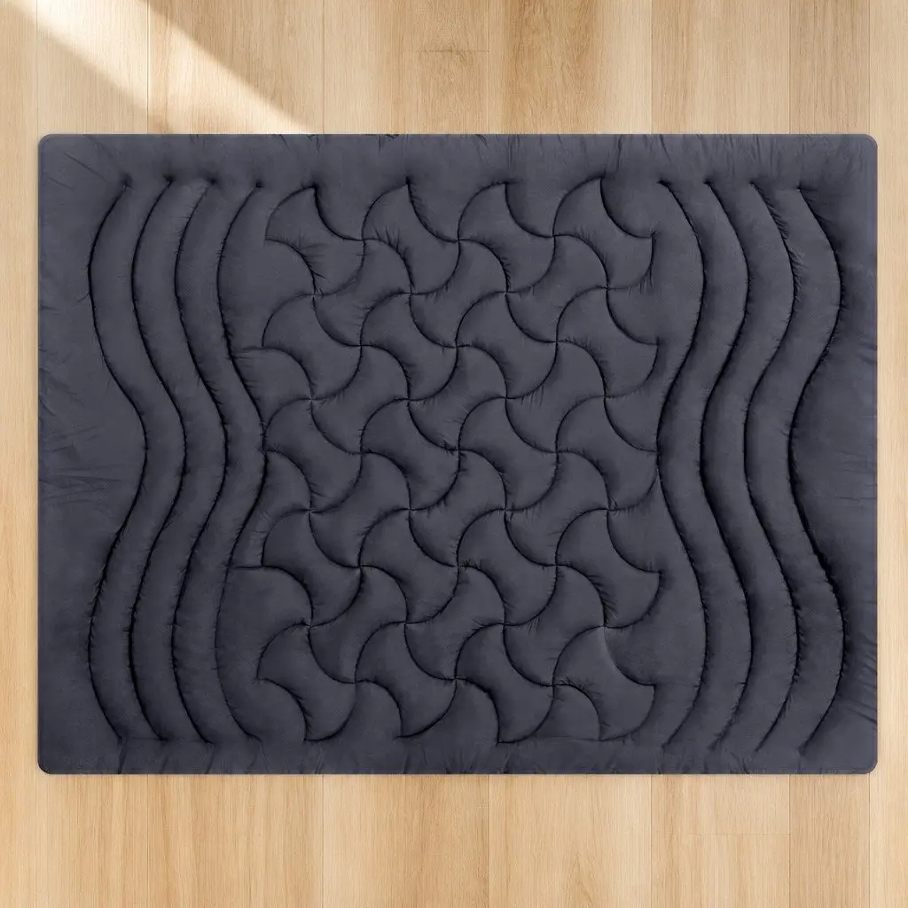 Pillowtop Mattress Topper 3-Zone Comfort King 4.5cm Deep Charcoal