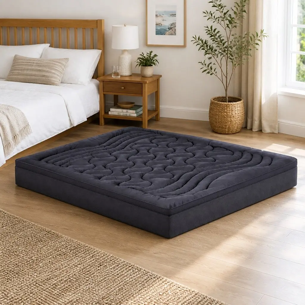 Pillowtop Mattress Topper 3-Zone Comfort King 4.5cm Deep Charcoal