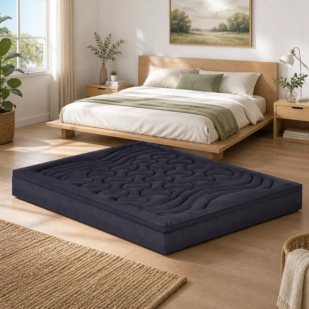 3-Zone Pillowtop Mattress Topper King Single 1000GSM Charcoal Washable Deep