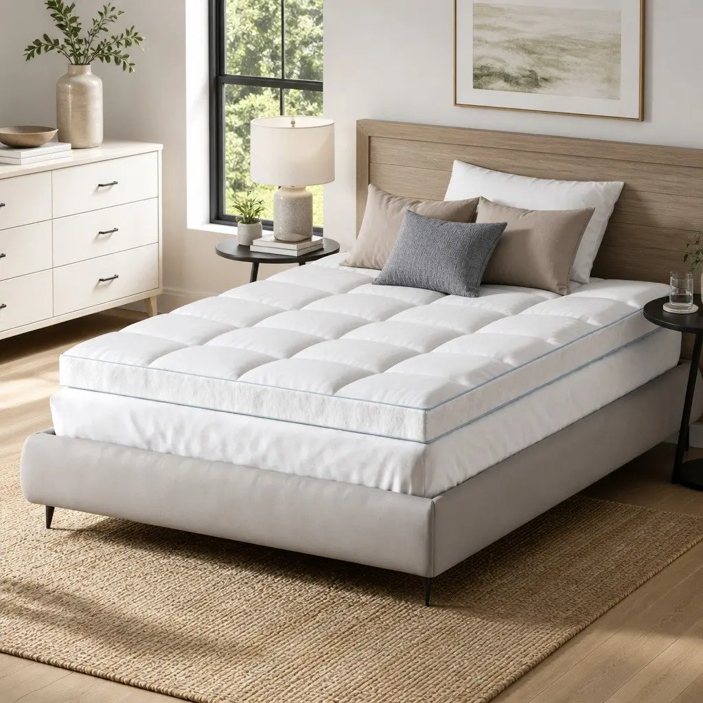 Pillowtop Mattress Topper 10cm Thick Double Bed Pad White Cooling