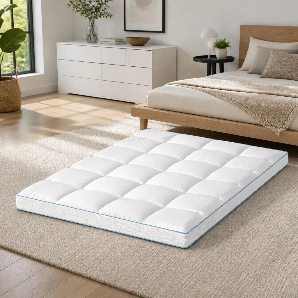 Pillowtop Mattress Topper 10cm Thick Double Bed Pad White Cooling