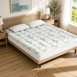 Comfortable King Pillowtop Mattress Topper - Washable and Durable