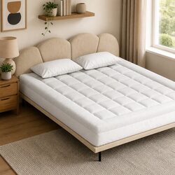 Comfortable King Pillowtop Mattress Topper - Washable and Durable