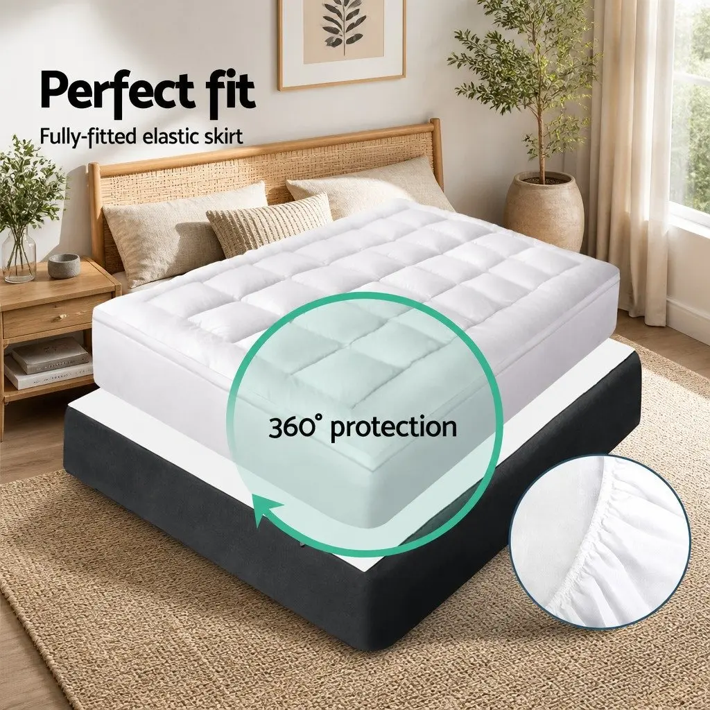 Mattress Topper Pressure Relief 5cm Queen Bamboo White
