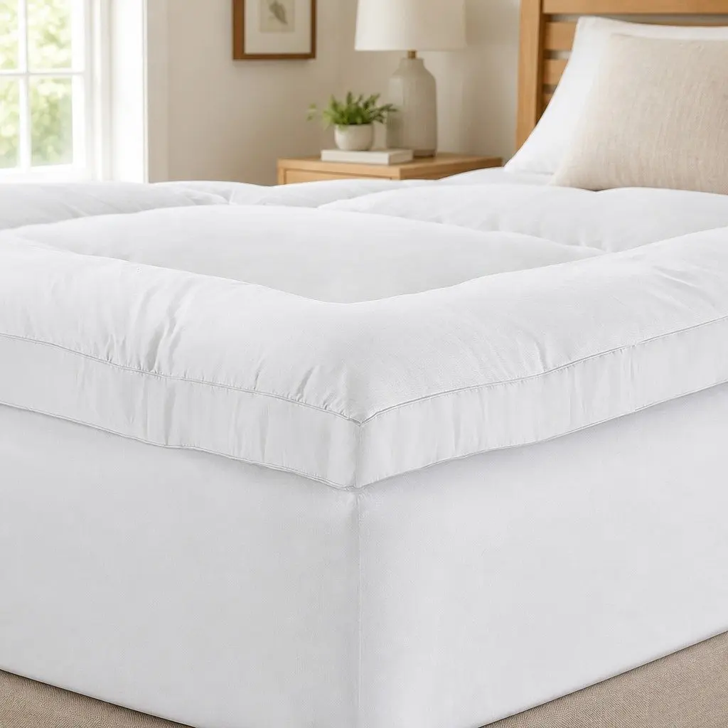 Single Mattress Topper 5cm Bamboo Microfibre Pillowtop Pad White 45cm Deep Pocket