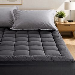 Mattress Topper Pillowtop Double Bed Cooling Pad 5cm Thick Back Pain Relief Grey