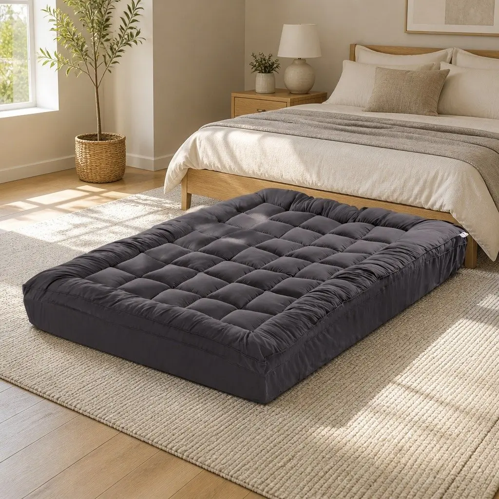 Mattress Topper Cooling Pad Double Bed 5cm Thick Grey