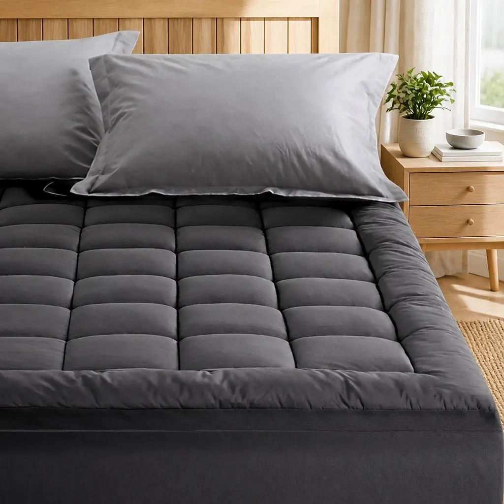 Mattress Topper Pillowtop 5cm Thick Grey 190x90cm