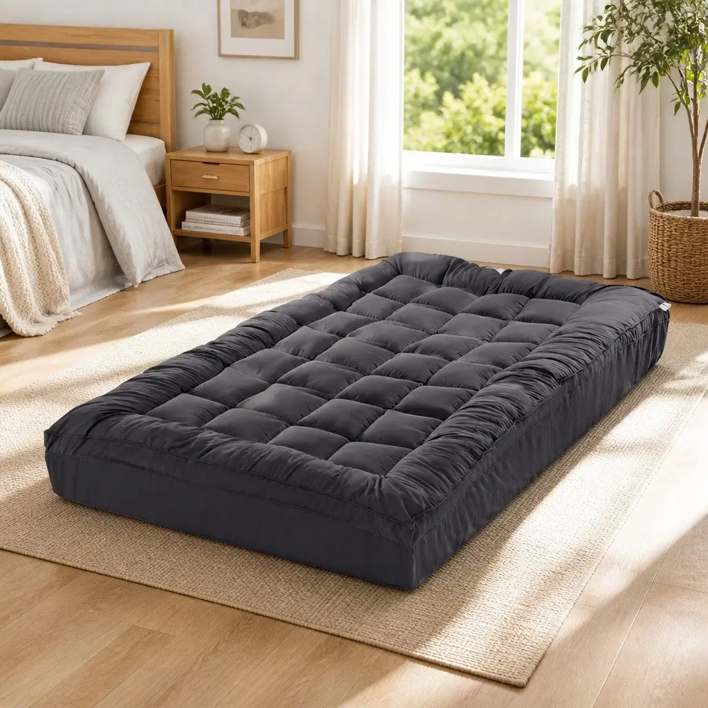 Mattress Topper Pillowtop 5cm Thick Grey 190x90cm