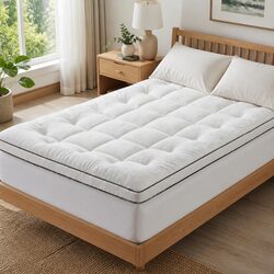 Comfortable King Single Mattress Topper with Coral Fleece