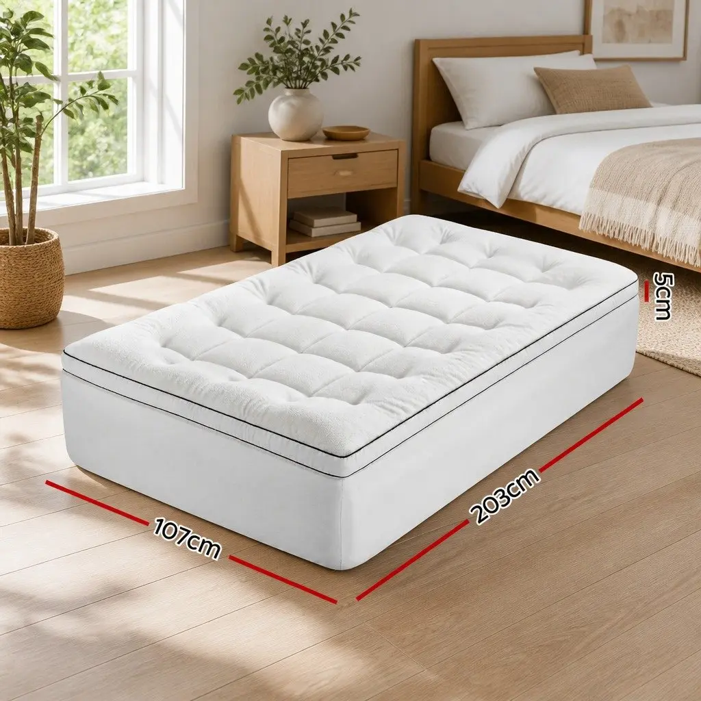Mattress Topper King Single 5cm Coral Fleece White