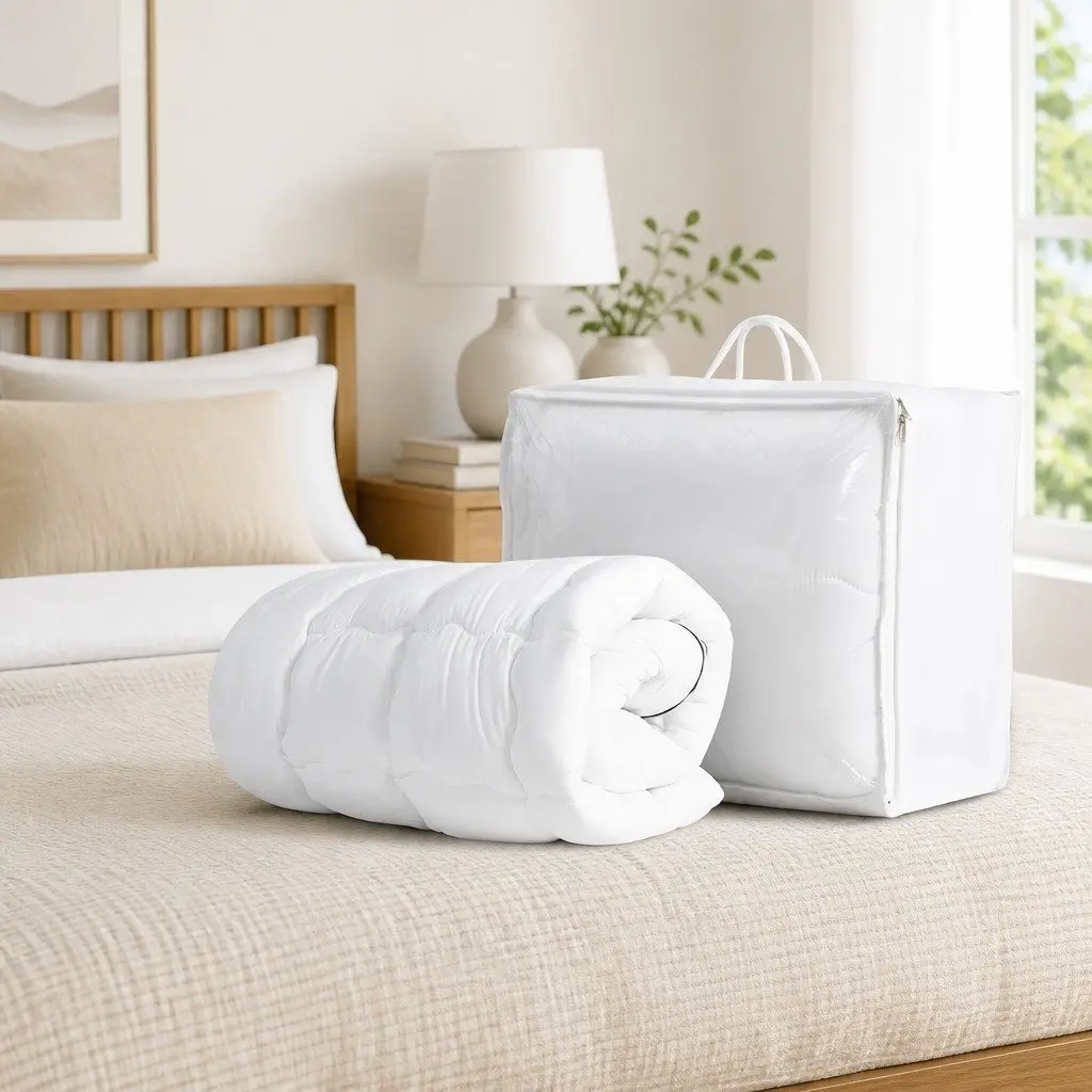 Mattress Topper Pillowtop 5cm Thick King Single Breathable Microfibre White