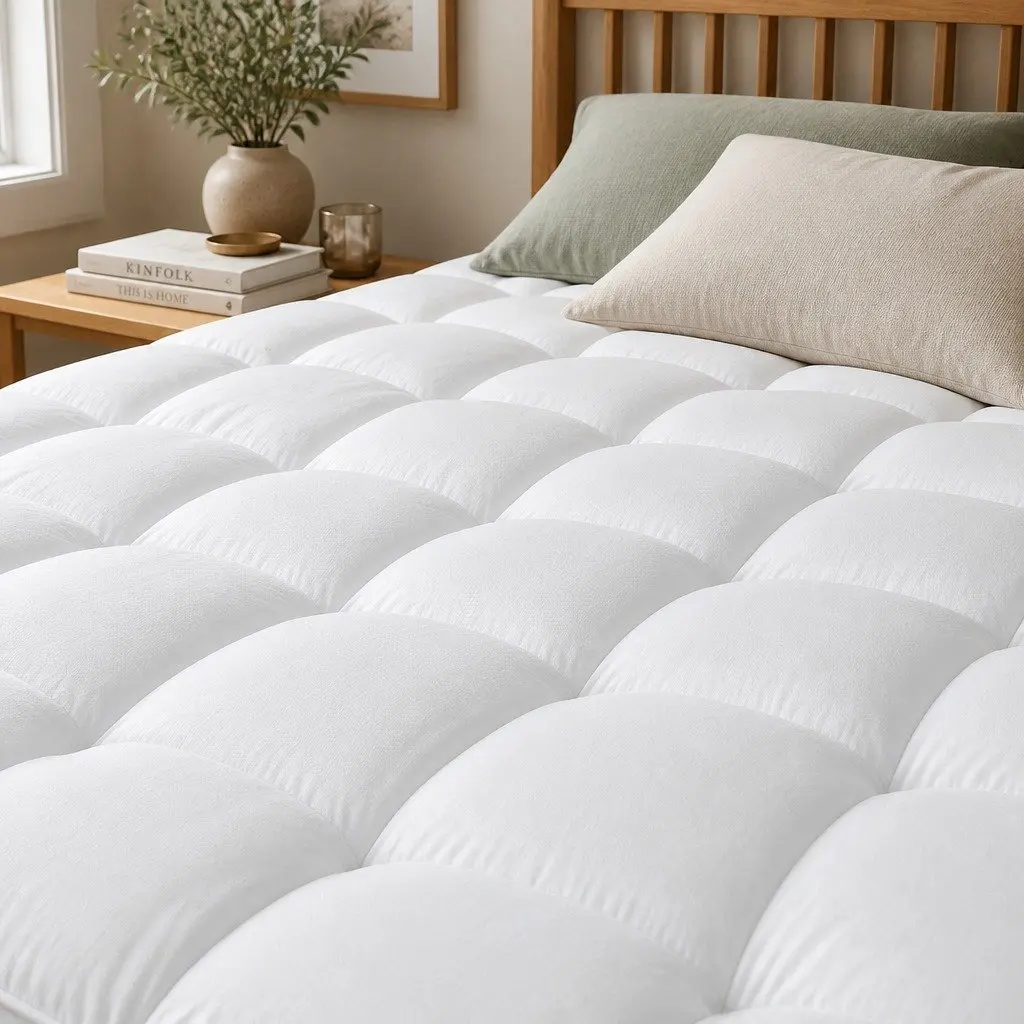 Mattress Topper Pillowtop 5cm Thick King Single Breathable Microfibre White