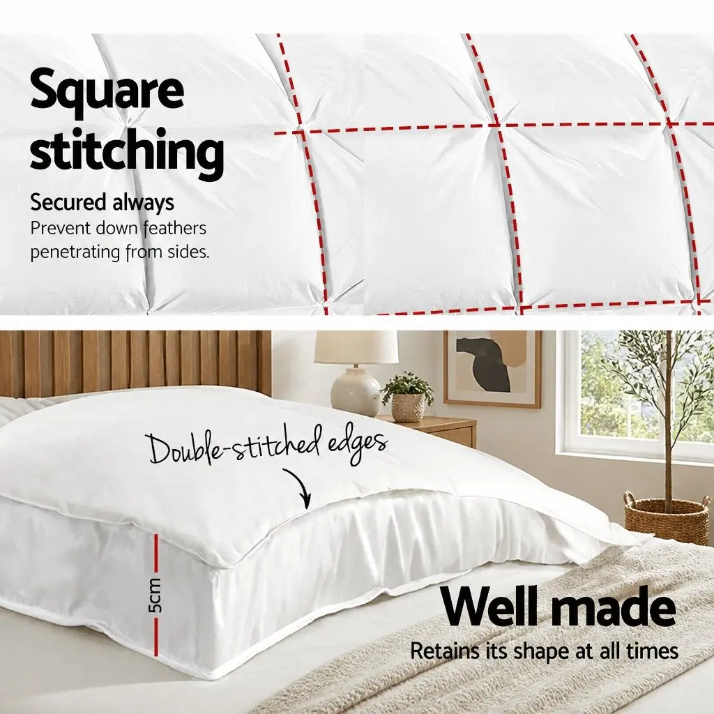 Mattress Topper Pillowtop 5cm Thick Queen Size White Microfibre