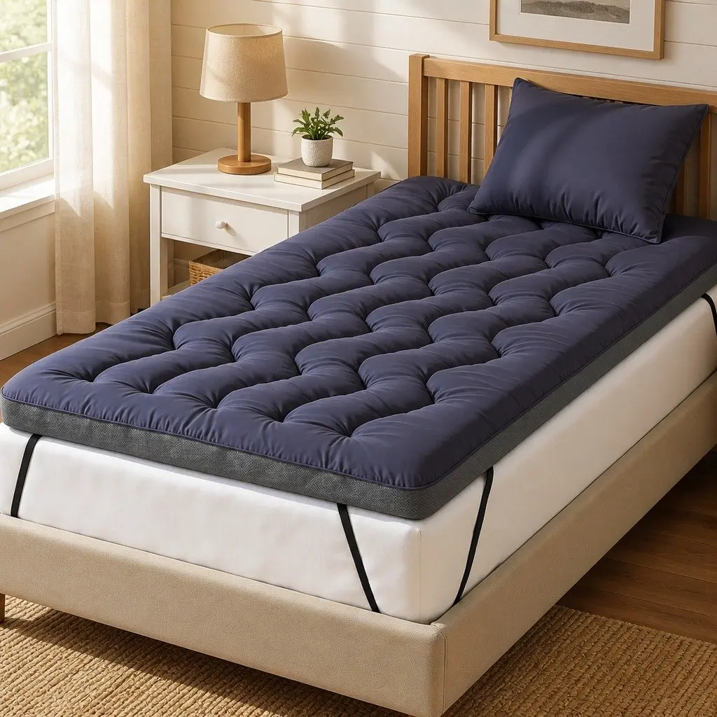 Pillowtop Mattress Topper 5cm King Single Bed Pad Washable Breathable Fibre
