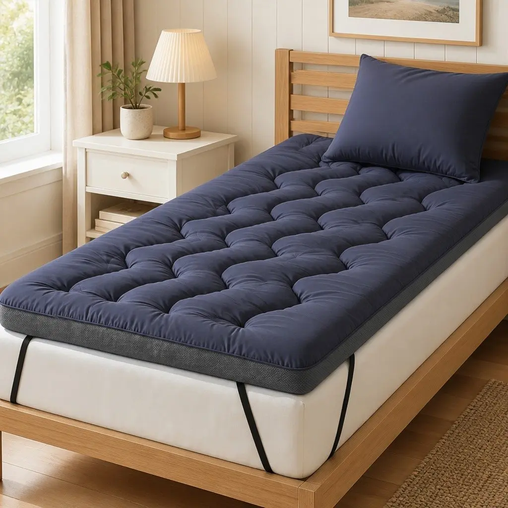 Mattress Topper Pillowtop 5cm Single Bed Pad Breathable Grey