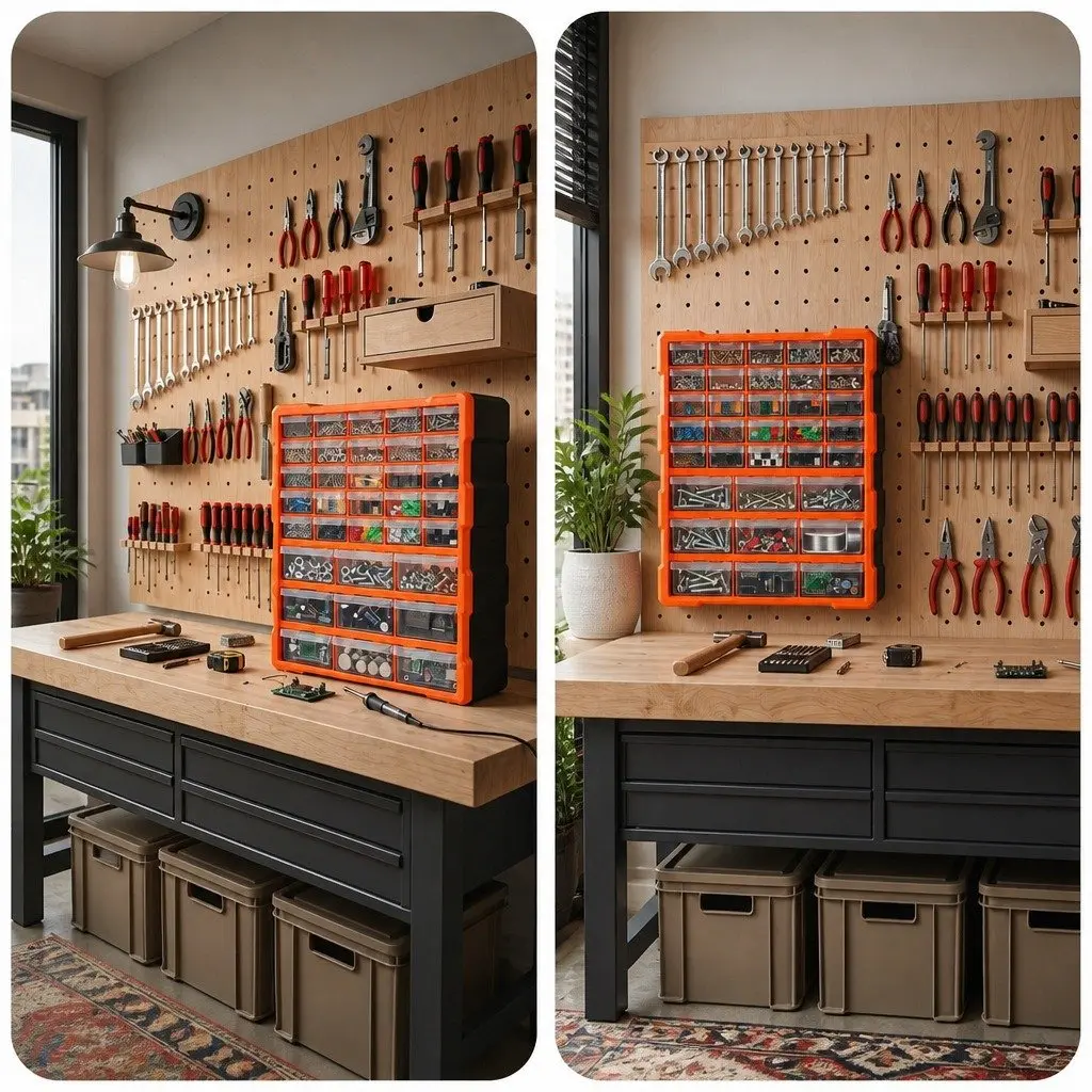 39-Drawer Tool Storage Cabinet Organizer for Small Parts and Hardware Black with Orange Accents