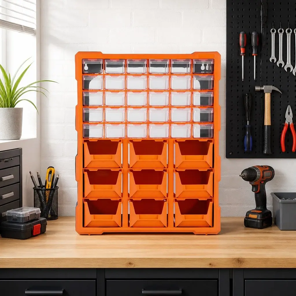 39-Drawer Tool Organizer Hardware Storage Cabinet Multi-Compartment Workbench