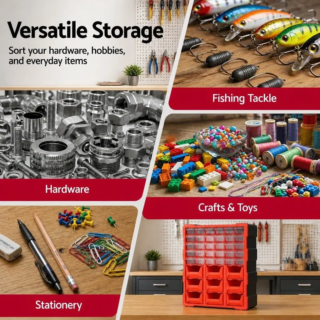 39-Drawer Tool Organizer Hardware Storage Cabinet Multi-Compartment Workbench