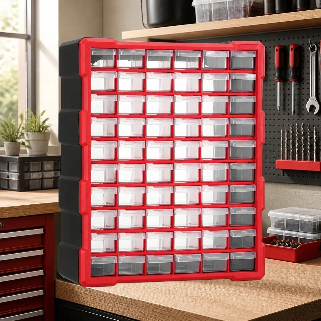60-Drawer Tool Storage Cabinet Small Parts Organizer Wall-Mount Stackable