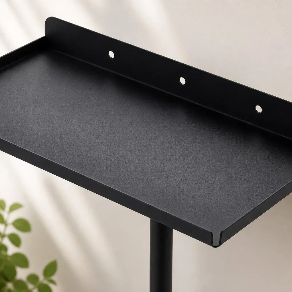 Wall Mounted Towel Rack Bathroom Organizer Shelf Holder 30cm Black