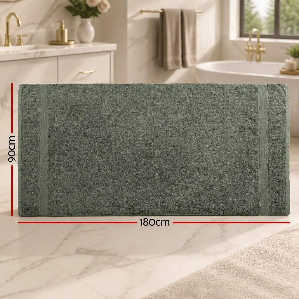 Bath Sheets Set Extra Large Cotton Towels 180cm x 90cm Green 2 Piece