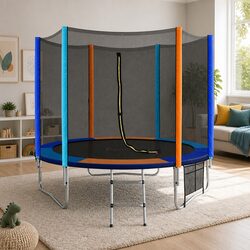 Value-packed 8FT Kids Trampoline with Safety System
