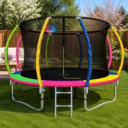 Safe and Reliable 12ft Trampoline for Kids' Outdoor Activities