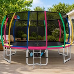 Reliable 16FT Kids Trampoline with Safety Net and Hoops
