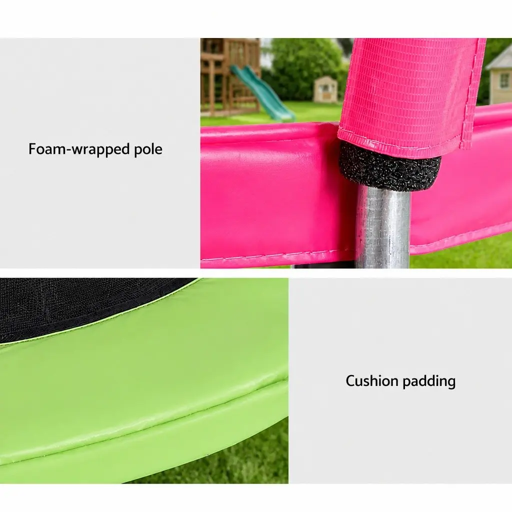 6ft Round Trampoline for Kids Outdoor Play with Enclosed Safety Net Multicolour