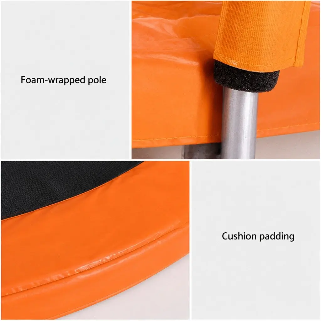 6FT Trampoline Kids Jumping with Safety Enclosure Net and Ladder Orange or Black