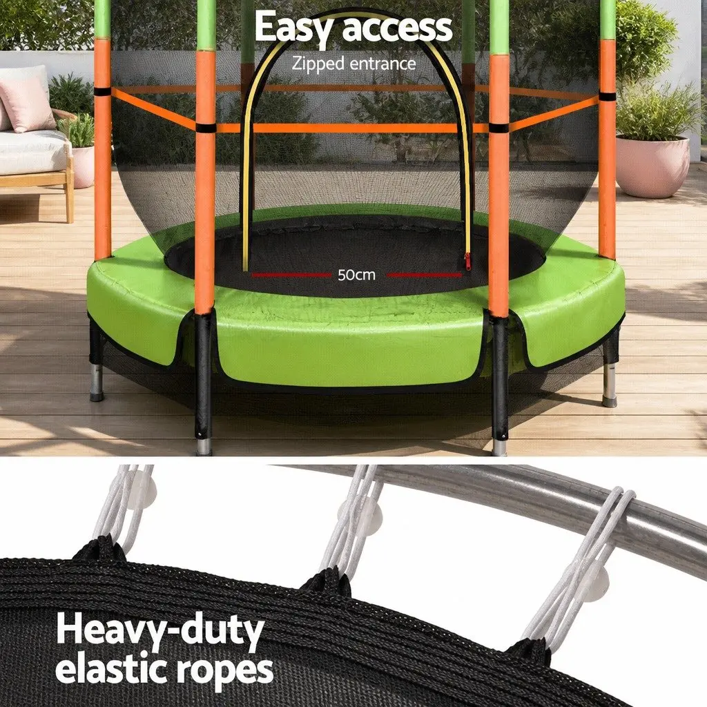 Mini Rebounder Trampoline for Kids 4.5FT with Safety Net Enclosure in Black or Green