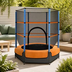 Kids Safe Red Trampoline 4.5FT with Enclosure