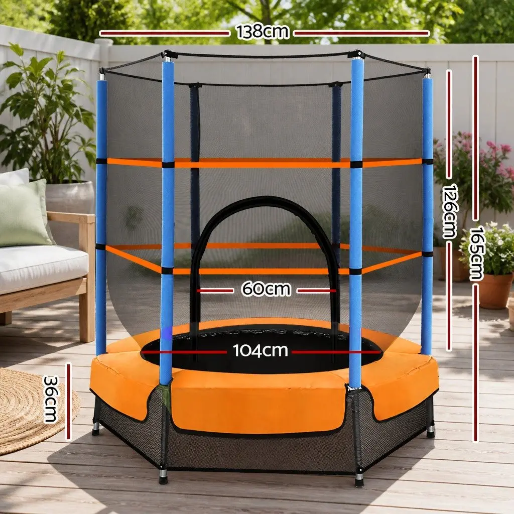 Kids Trampoline 4.5FT Safety Net Enclosure Rebounder Bouncer Red