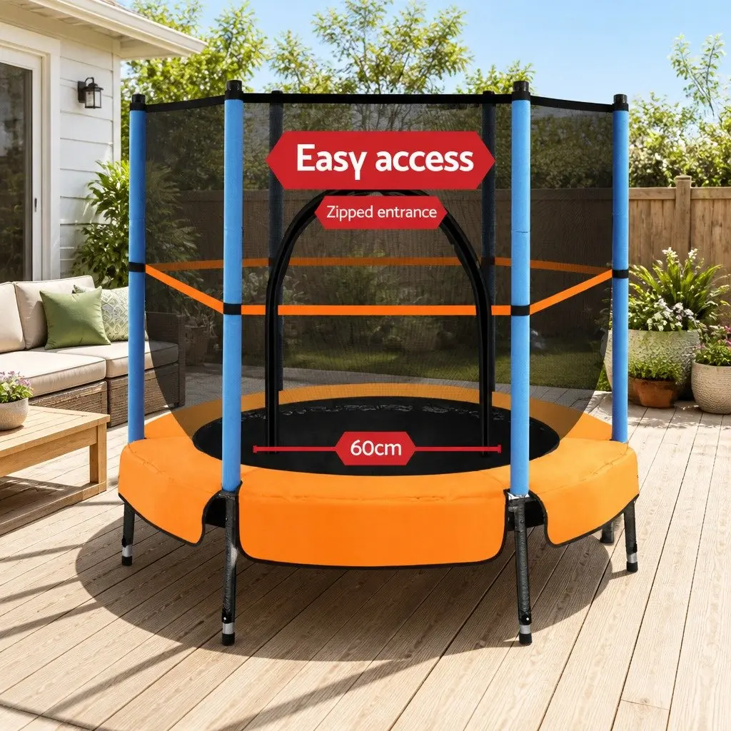 Kids Trampoline 4.5FT Safety Net Enclosure Rebounder Bouncer Red