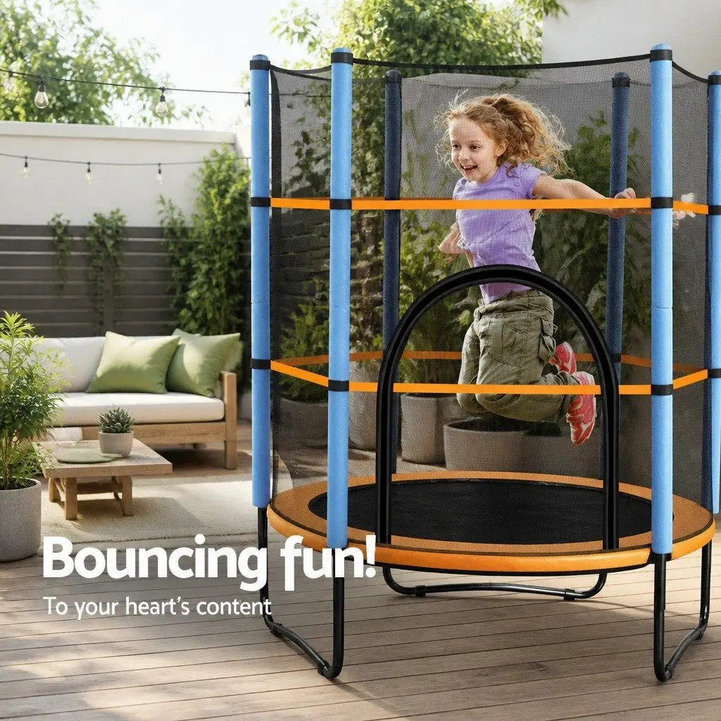 Kids Trampoline 4.5FT Safety Net Enclosure Rebounder Bouncer Red