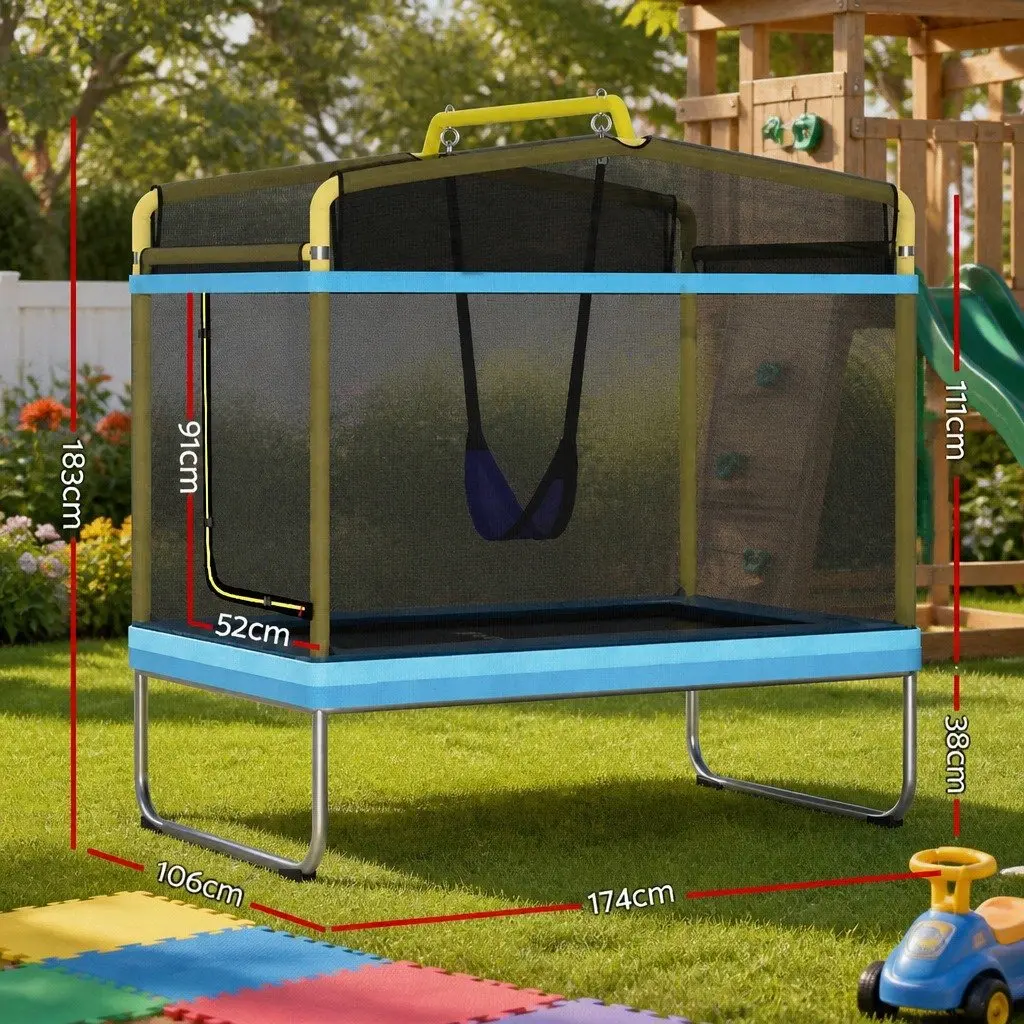 6FT Trampoline Swing for Kids Blue Yellow